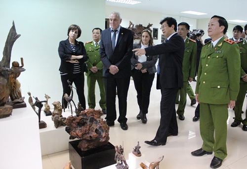 'Thiếu tướng Trần Gia Cường trực tiếp giới thiệu về các tác phẩm của mình tại triển lãm "Dị mộc"